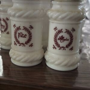 Vintage White Spice Jars Set